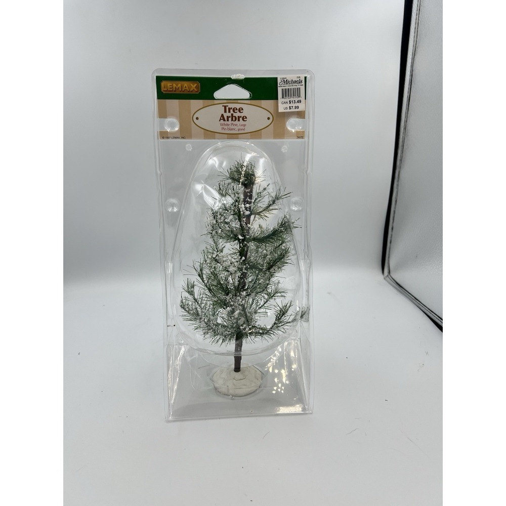 1997 Lemax Christmas Village Large White Pine Snow Covered Evergreen Tree 74172